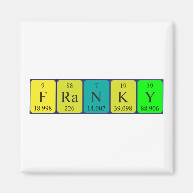 Franky Periy bord namn magnet (Framsidan)
