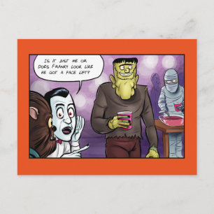 Frankys Ansikte Hiss Halloween Vykort