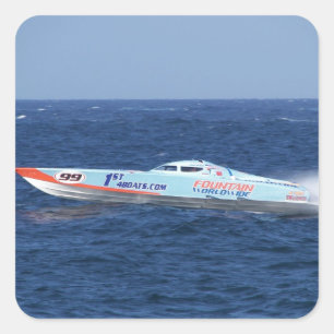 Frånlands- PowerboatRacer Fyrkantigt Klistermärke