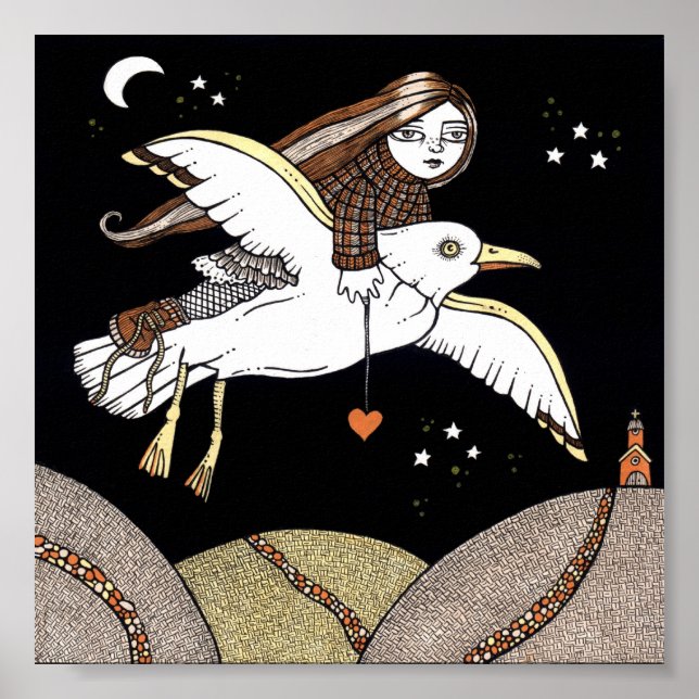 Frannies Flight of Finare Poster Art Print (Framsidan)