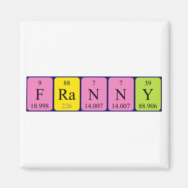 Franny periodisk bord namn magnet (Framsidan)