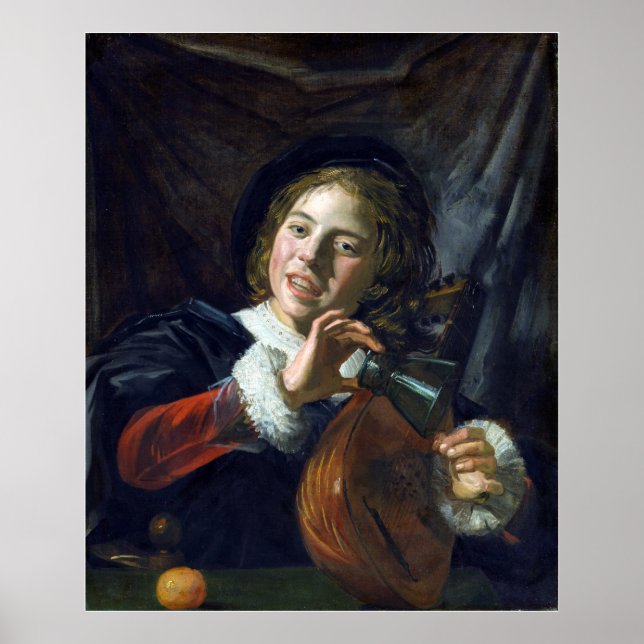 Frans Hals Boy med en lute Poster (Framsidan)
