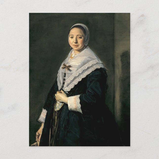 Frans Hals- Porträtt, en kvinna Vykort (Framsida)