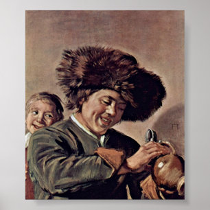 Frans Hals - två skratta pojkar med en ölmugg Poster