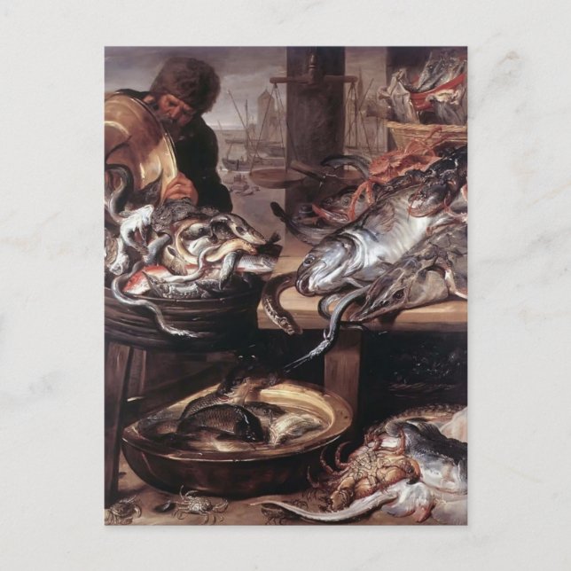Frans Snyders- Fiskemonger Vykort (Framsida)