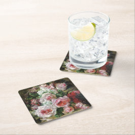 Frans Verhas Vintage Bouquet of Ro Underlägg Papper Kvadrat