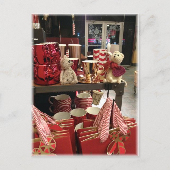 Franscious och LennartChristmas kaffeshopping Helg Vykort (Framsida)
