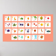 Fransk ABC poster utgåva av rosa