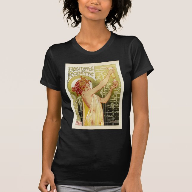 Fransk Absintheannonsering för vintage T Shirt (Framsida)