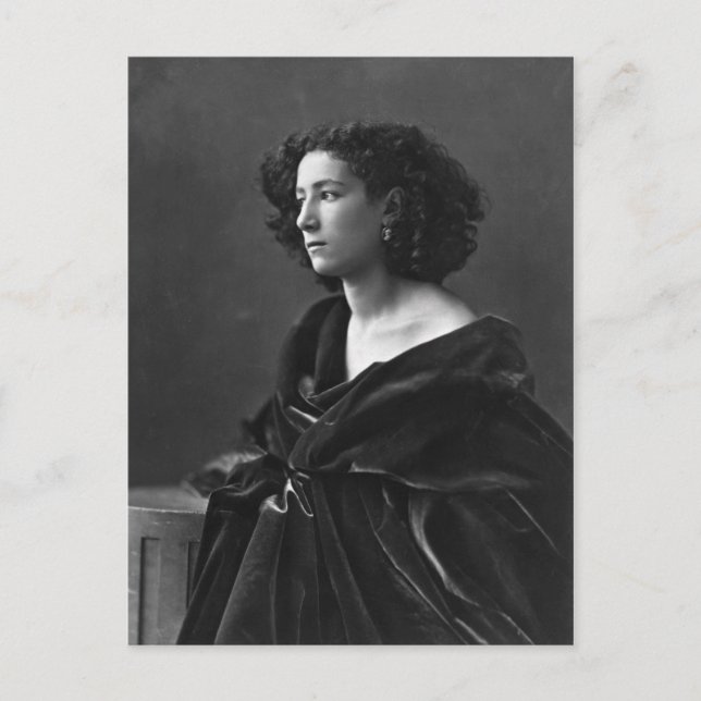 Fransk Actress Sarah Bernhardt av Félix Nadar 1864 Vykort (Framsida)