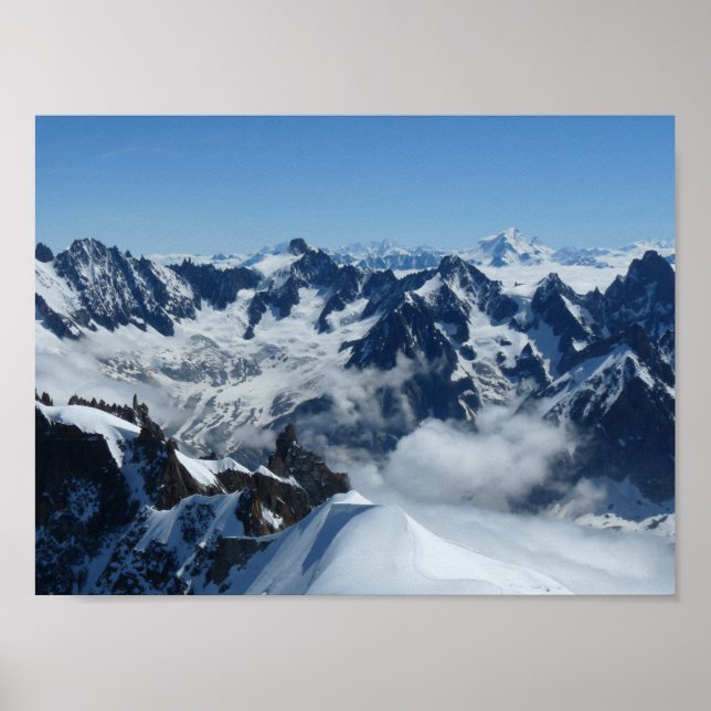 Fransk Alpernas Chamonix Mont Blanc Poster (Framsidan)