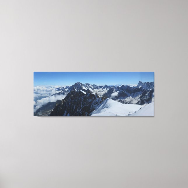 Fransk Alpernas Chamonix Panorama Canvastryck (Framsida)