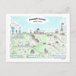 Fransk Älskare Small Postcard Vykort