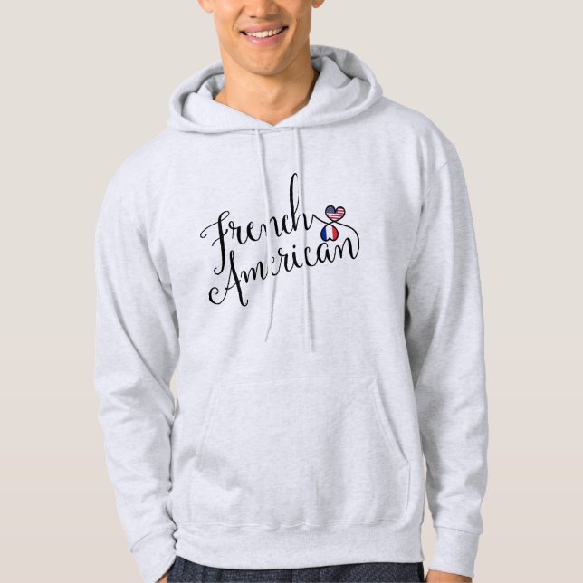 Fransk American Entwated Hearts Hoodie (Framsida)