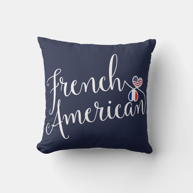 Fransk American Entwated Hearts Throw Cushion Kudde (Framsida)