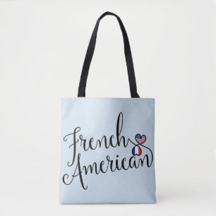 Fransk American Entwed Hearts Matkasse Tygkasse