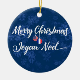 Fransk American Helgdag Dekoration, Joyeux Noel Julgransprydnad Keramik