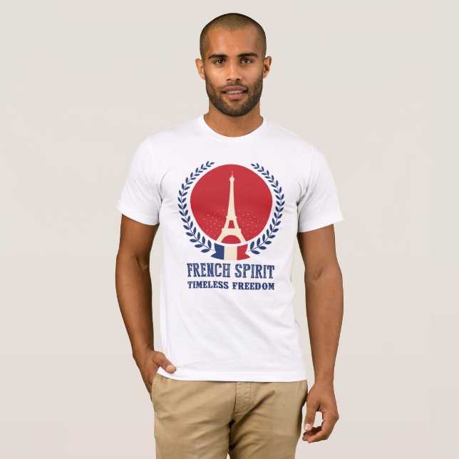 Fransk And Timlös Frihet T-Shirt (Hel framsida)