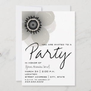Fransk Anemone Flower Party-inbjudan Inbjudningar
