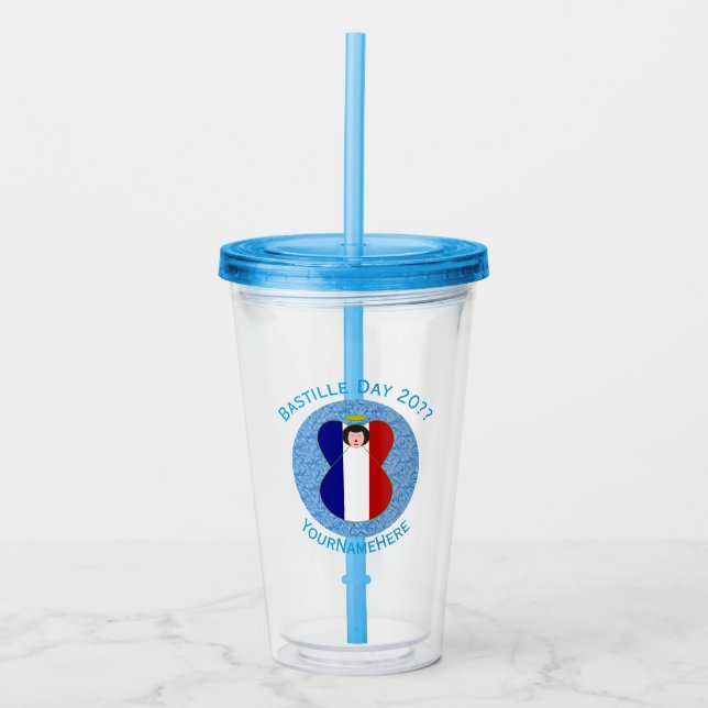 Fransk ängel Bastilledagen Personlig Take Away Mugg (Framsida)