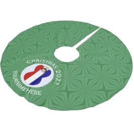 Fransk Angel-Flagga - Personlig Julgransmatta Borstad Polyester