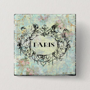 Fransk Antique Stil Rococo Design & Rosa ros Knapp