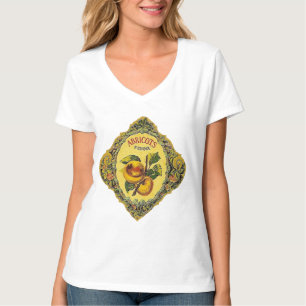 Fransk aprikosetikett för vintage - skjorta tee shirt