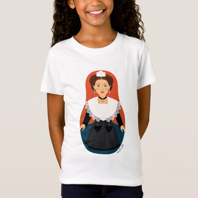 Fransk, Arles, Provence Matryoshka Girls' T-Shirt (Framsida)