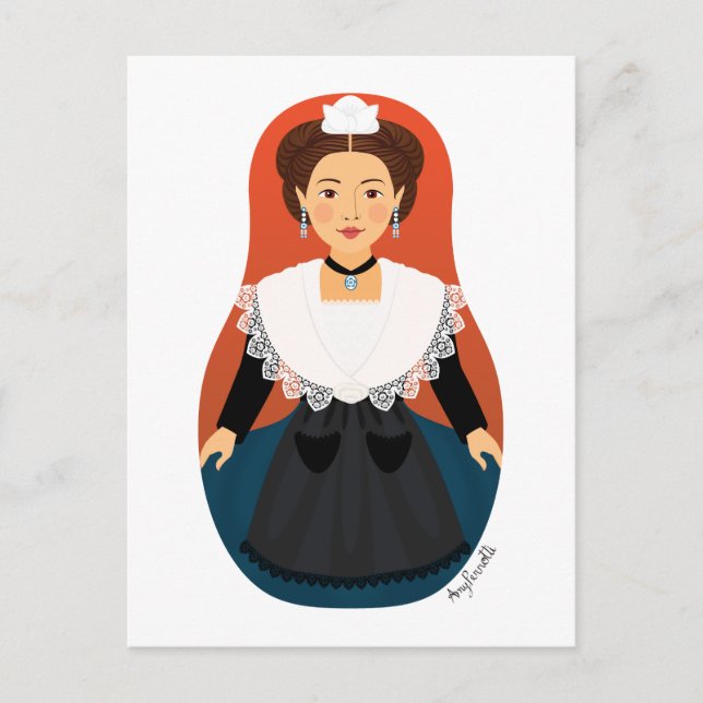 Fransk, Arles, Provence Matryoshka Postcard Vykort (Framsida)