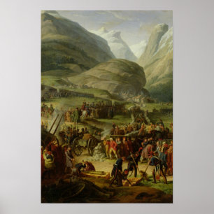 Fransk armén som reser St. Bernard Pass Poster
