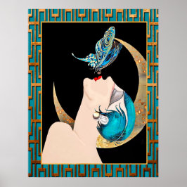 Fransk Art Deco - Butterfly Kiss Poster