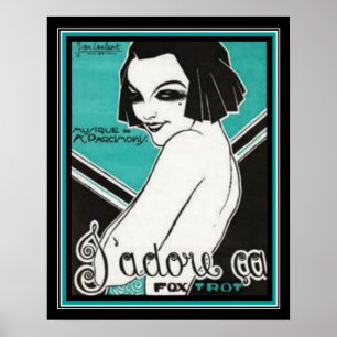Fransk Art Deco Fox Trot Print 16 x 20 Poster