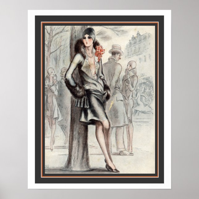 Fransk Art Deco Skriv ut 16 x 20 Poster (Framsidan)