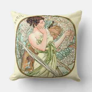 Fransk Art nouveau April Cushion Kudde