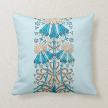Fransk Art nouveau Blommigt Botaniskt blått grädde