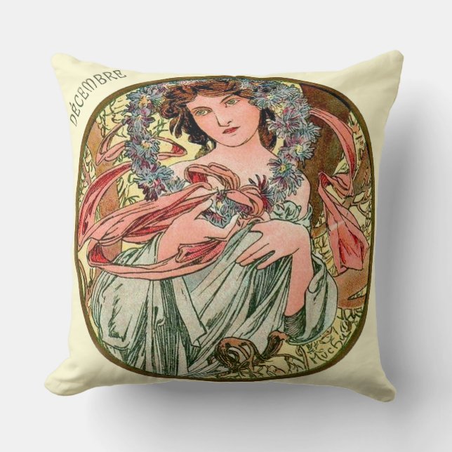 Fransk Art nouveau December Cushion Kudde (Framsida)