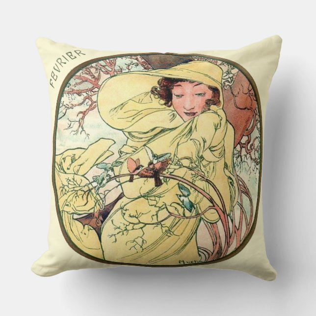 Fransk Art nouveau februari Cushion Kudde (Framsida)