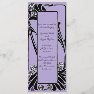 Fransk Art nouveau, formaterad blomma Ram Inbjudningar