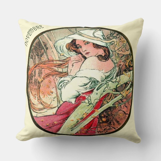 Fransk Art nouveau November Cushion Kudde (Framsida)