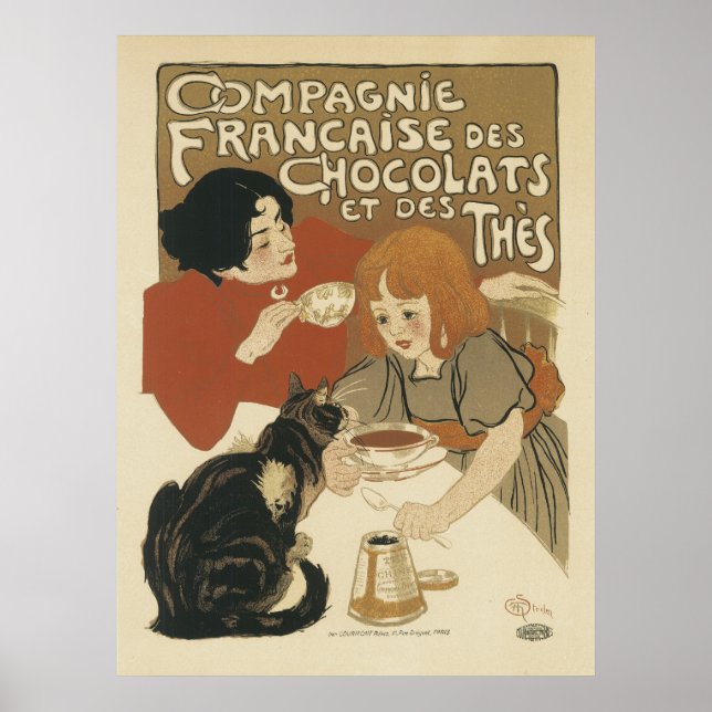 Fransk Art nouveau Poster - Choklad (Framsidan)