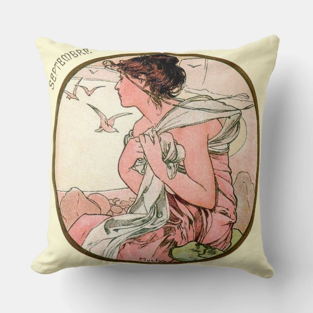 Fransk Art nouveau September Cushion Kudde (Framsida)