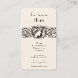 Fransk Art nouveau Victorian Blommigt Visitkort