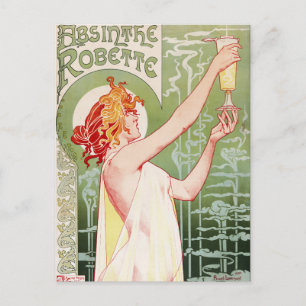 Fransk art nouveauaffisch "absinthe Robette ", Vykort
