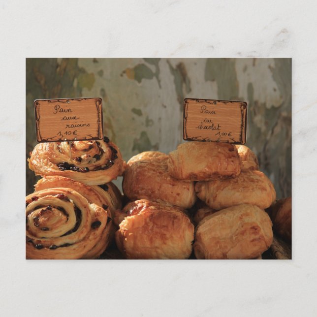 Fransk av bröd på en marknadsplats vykort (Framsida)