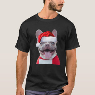 Fransk av den vackra Fransken Bulldog Santa Costum T Shirt