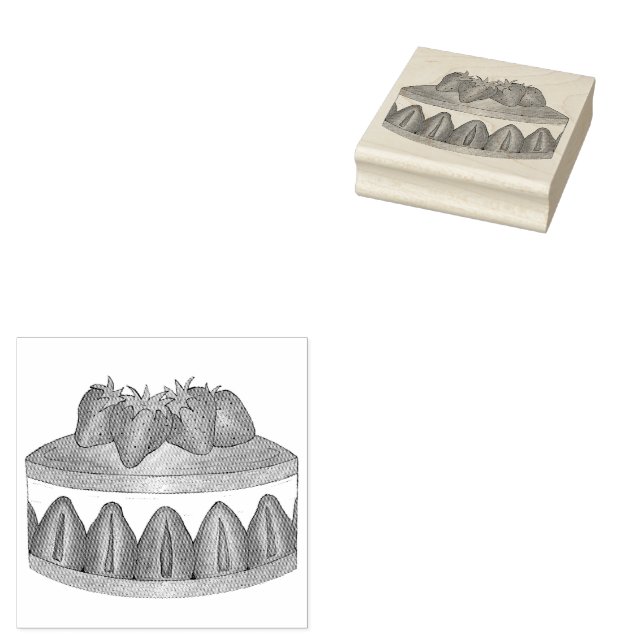 Fransk av jordgubbsbrott, Fraisier Cake-bakverk Ch Stämpel (Stämplad)
