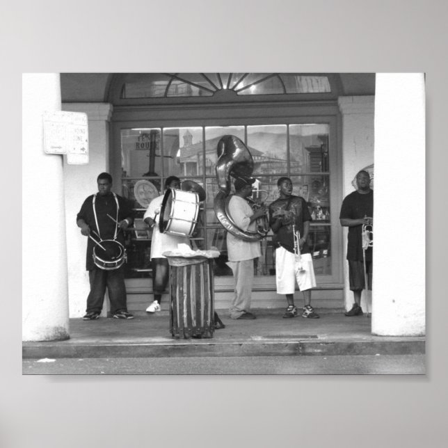 Fransk av nytt Orleans Jazz Band-kvartsfoto Poster (Framsidan)