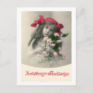 Fransk av Souvenir Affectueux-Vintage Vykort