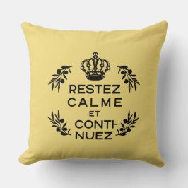 Fransk av svart vapensköld i gult Håll tyst och fo Kudde