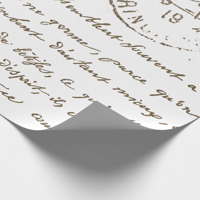 Fransk av vackert Carte Postale-skript Presentpapper (Hörn)